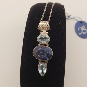 Mystic Quartz Silver Pendant with Chain